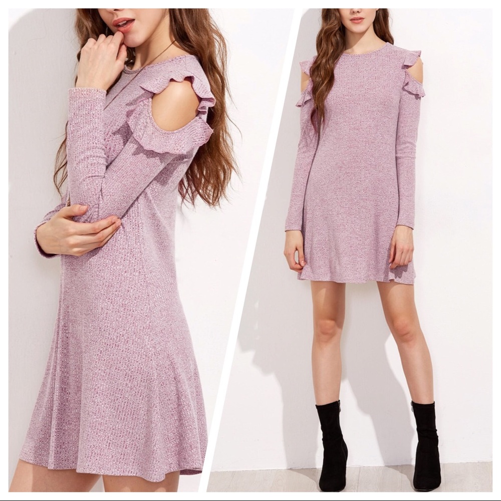 NEW•L•Mia Love Marled Lavender Sweater Dress